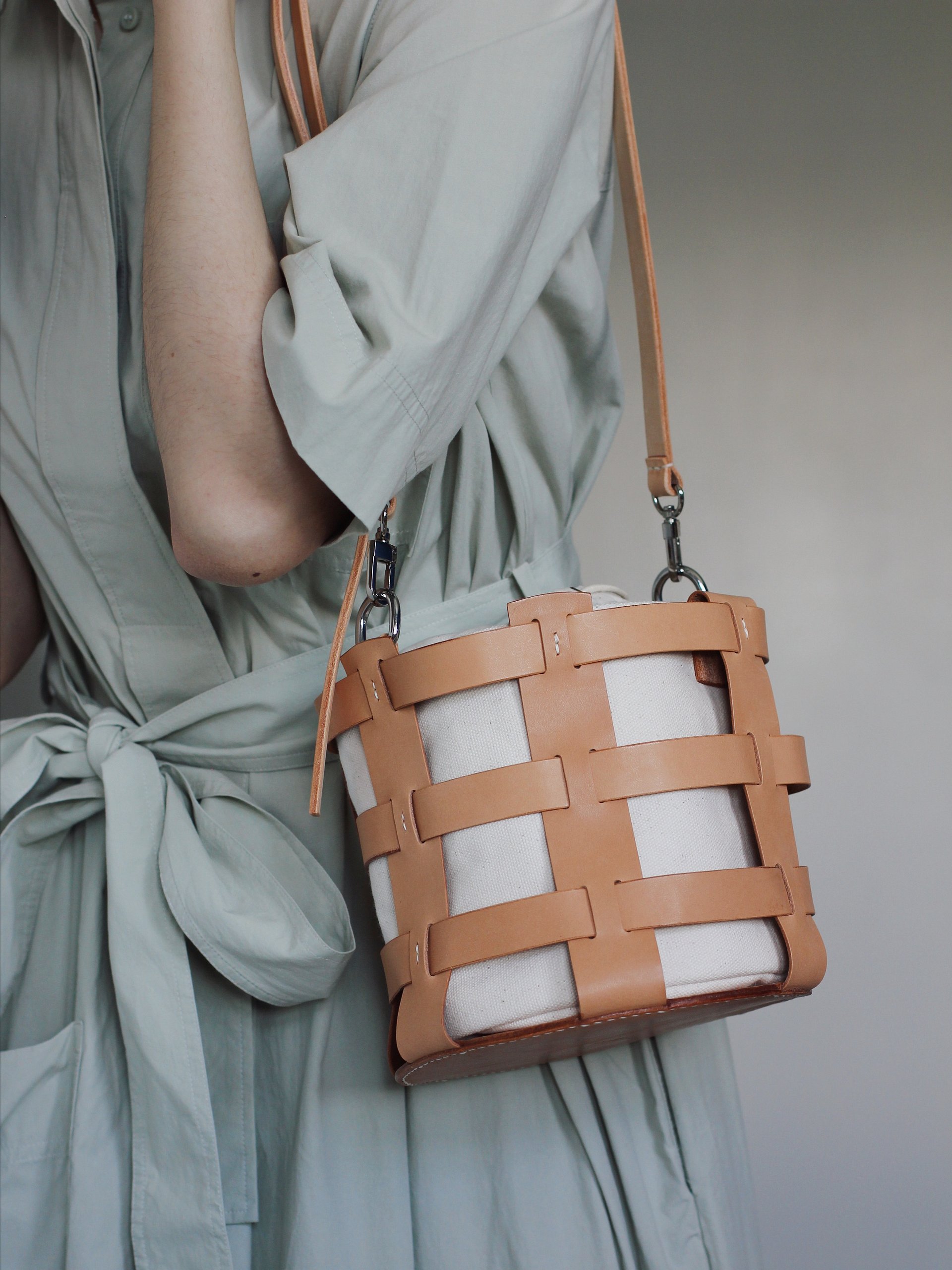 Vegetable Tanned Leather Caged Bucket Bag product image (4)