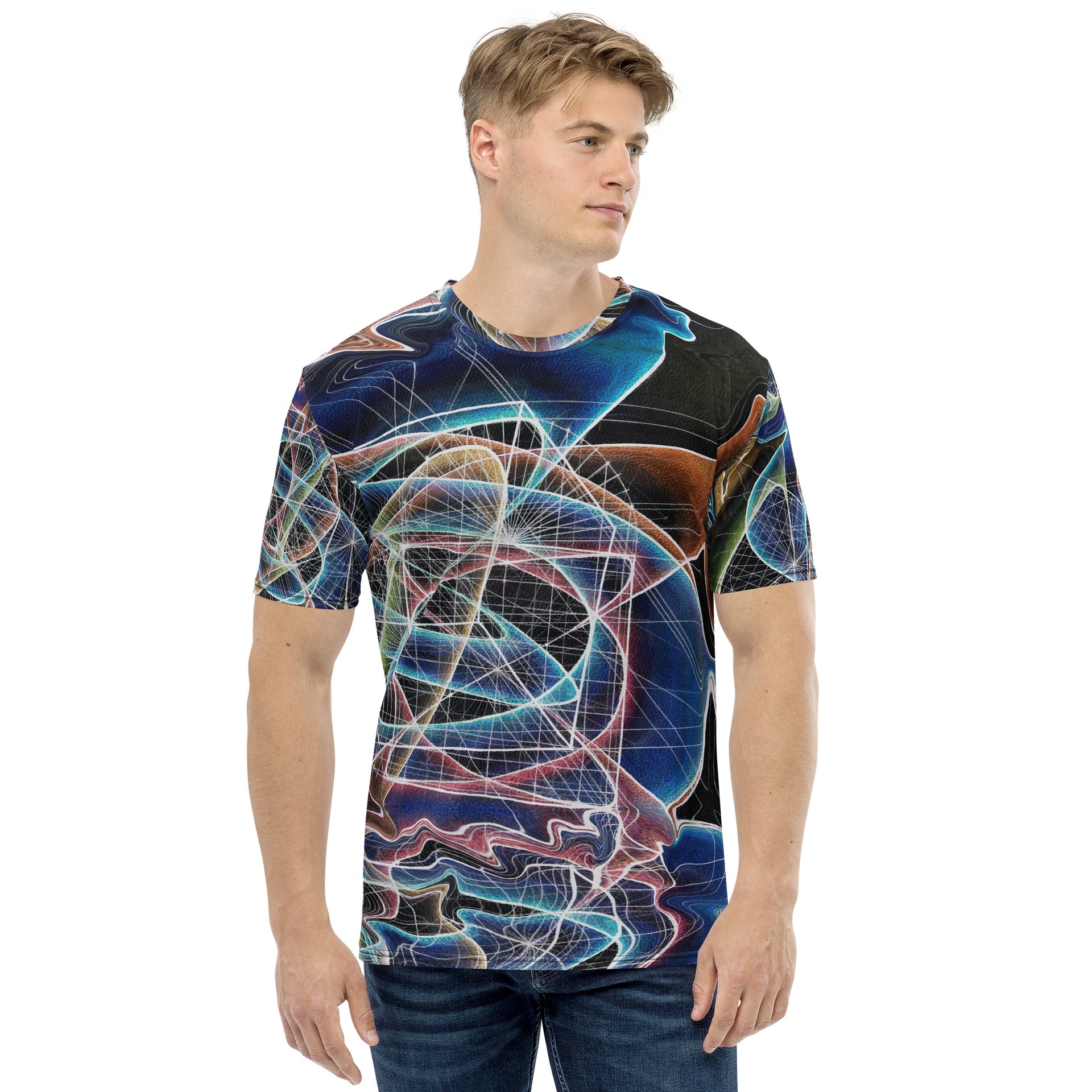 Translucent Heart - Geometric Negative Art Men's Crew Neck T-Shirt product image (1)