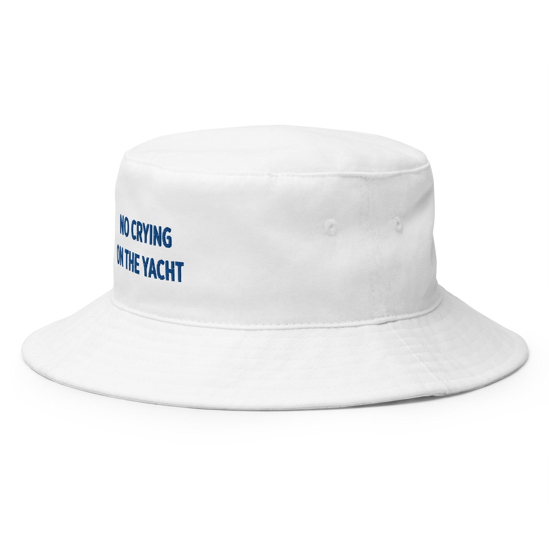No Crying On The Yacht Embroidered Bucket Hat - White product image (2)