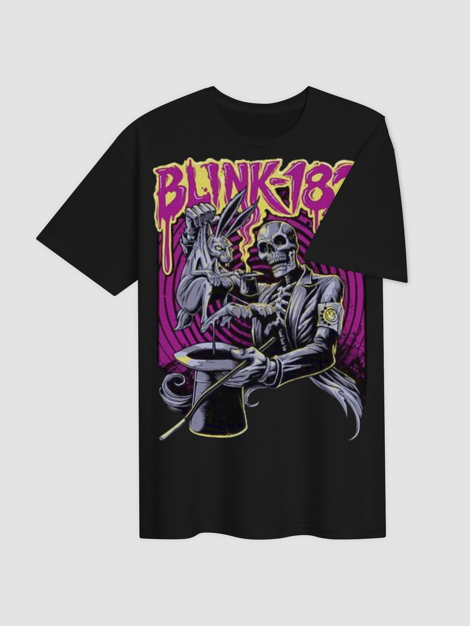 Blink-182 Skeleton Magician T-Shirt | Gothic Punk Graphic Band Tee | Vintage Pop Punk Streetwear Shirt product image (3)