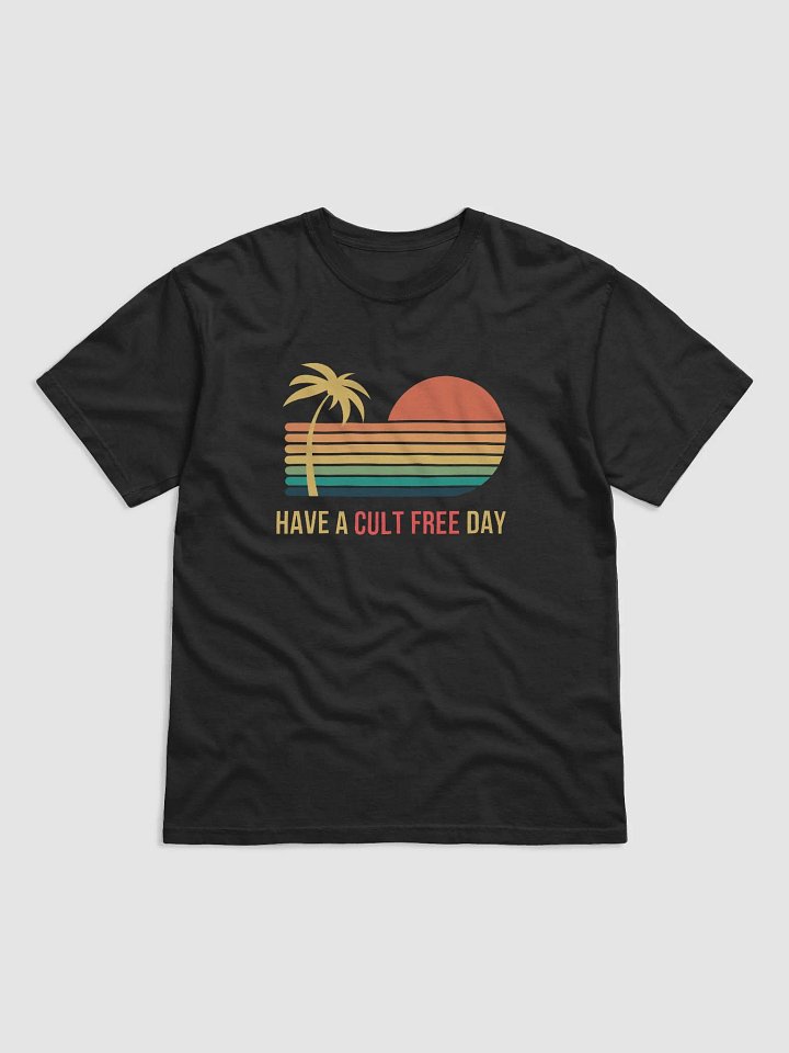 Have a Cult Free Day Retro Black T-shirt Mens product image (1)