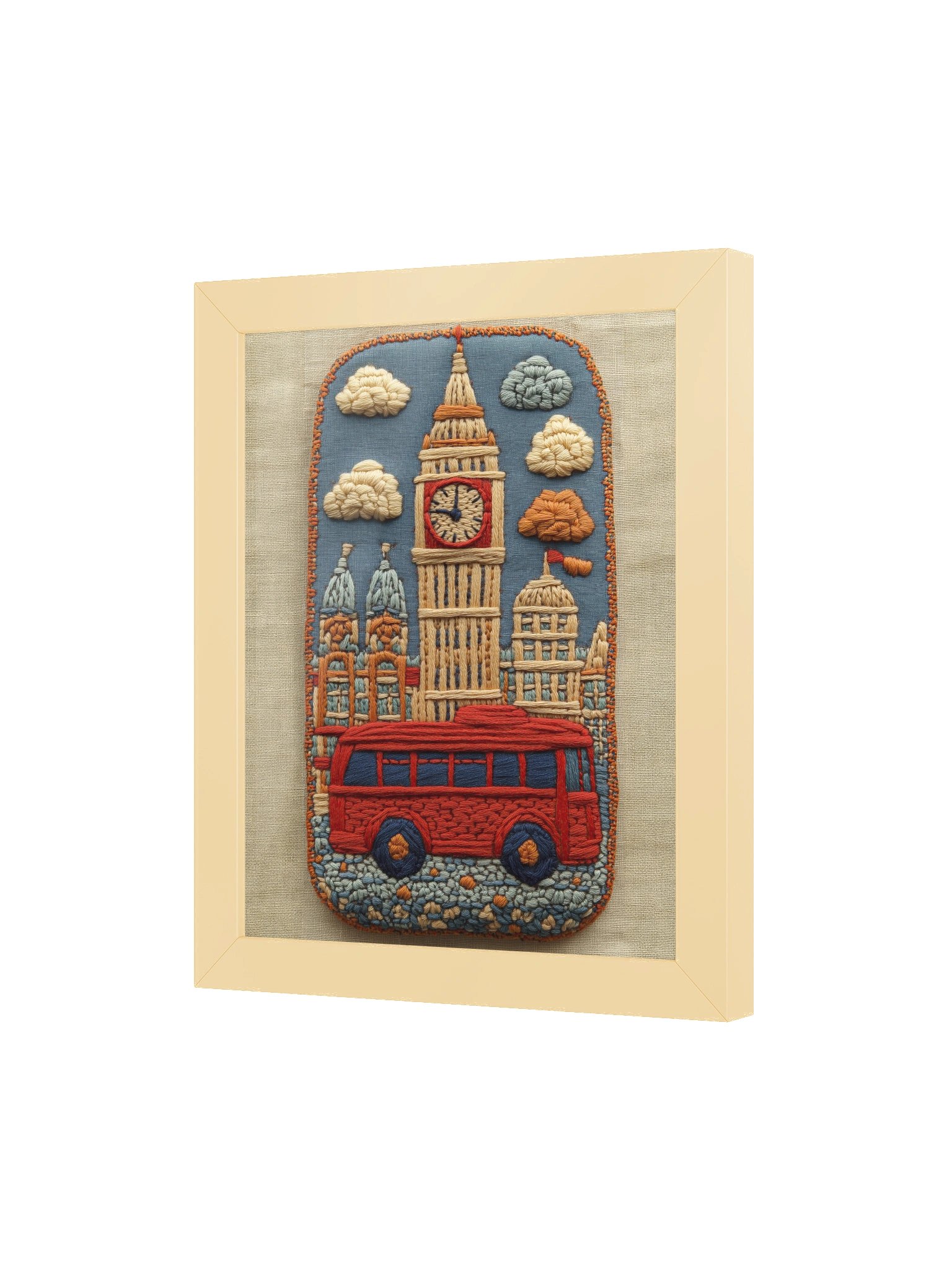 A Little London Adventure | Embroidery-Style Wall Art — Framed Print product image (15)
