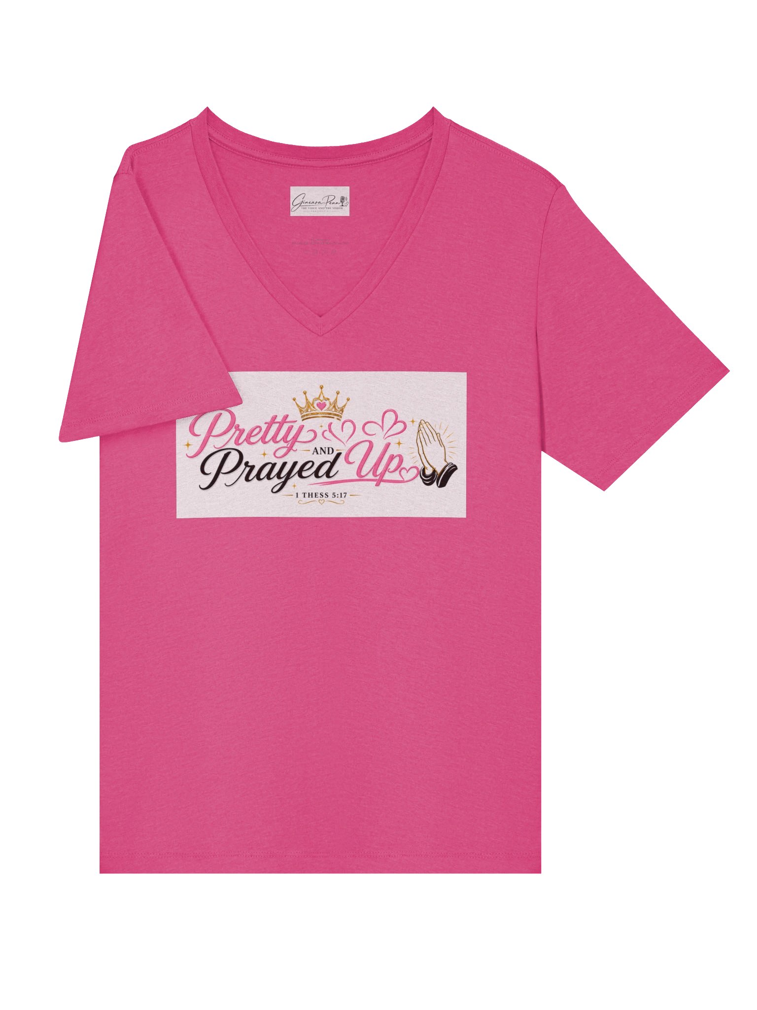 Pretty and Prayed up V-neck-Pink product image (4)