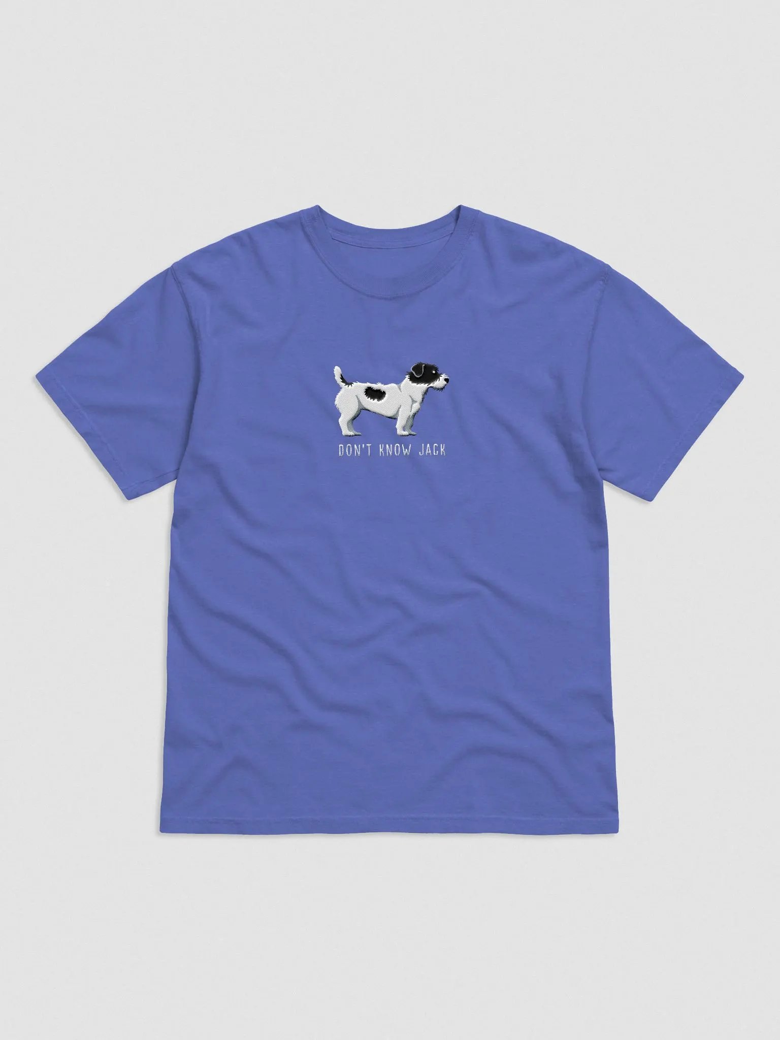 Don't Know Jack T-Shirt(Embroidered) of a Jack Russell Terrier(Black & Coat, Rough Coat) product image (4)