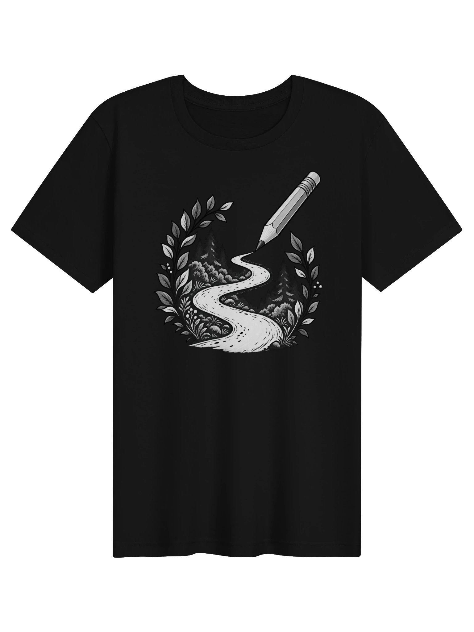 Follow the Pencil Black and White T-Shirt product image (1)