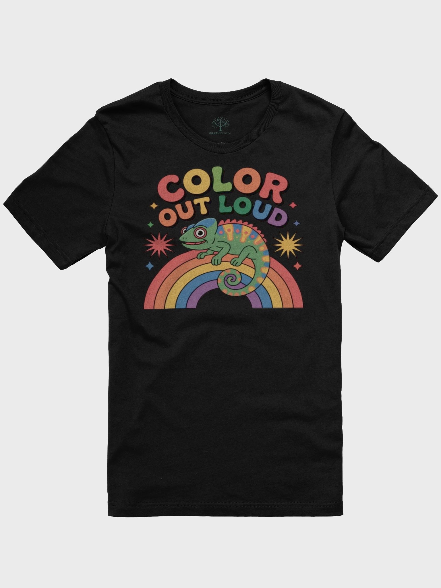 Exclusive 'Color Out Loud' Chameleon Rainbow Unisex T-Shirt - TDS Music product image (2)