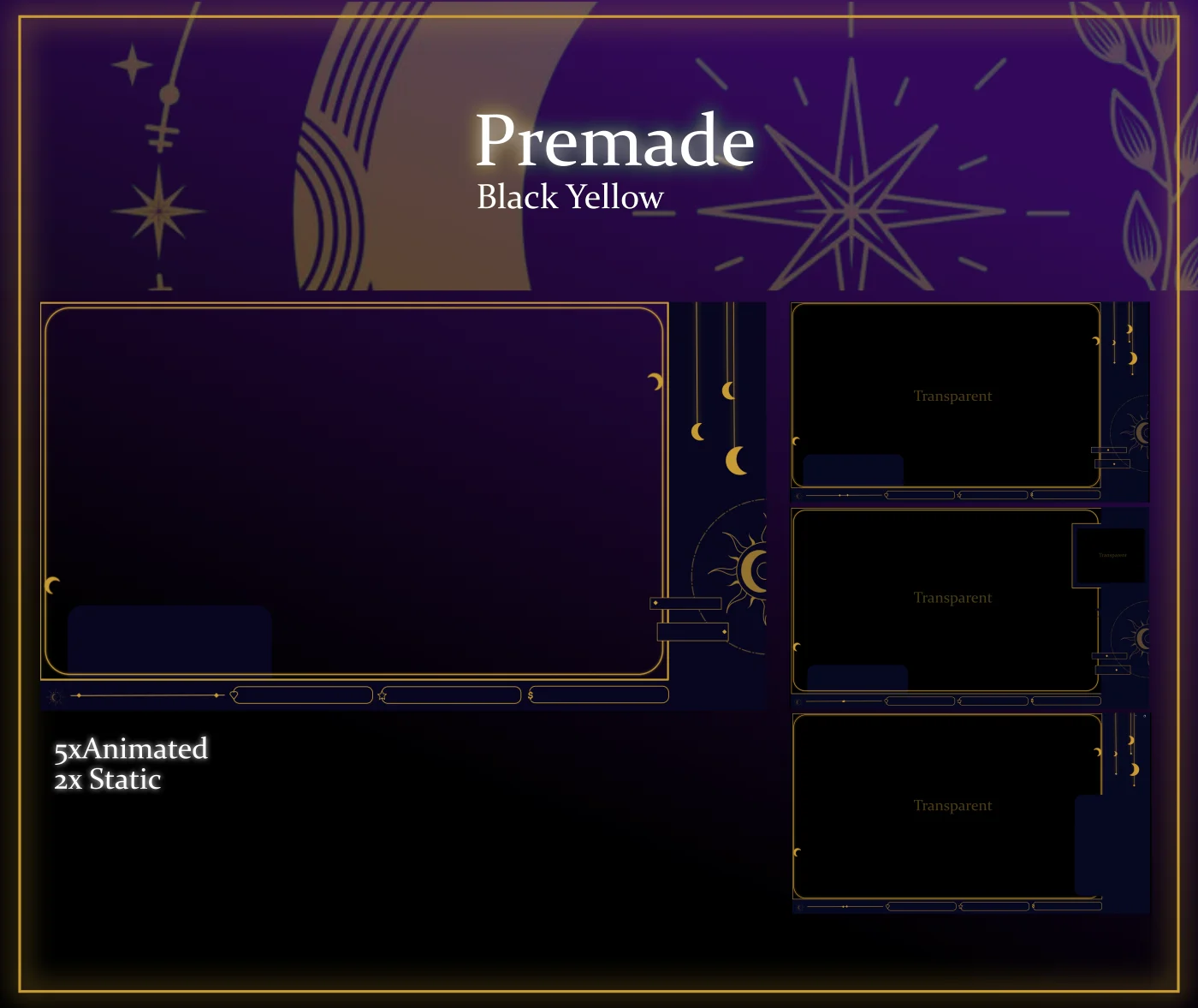 Left Overlay SIMPLE Dark STREAM OVERLAY Celestial, Dark overlay pack, Celestial ...