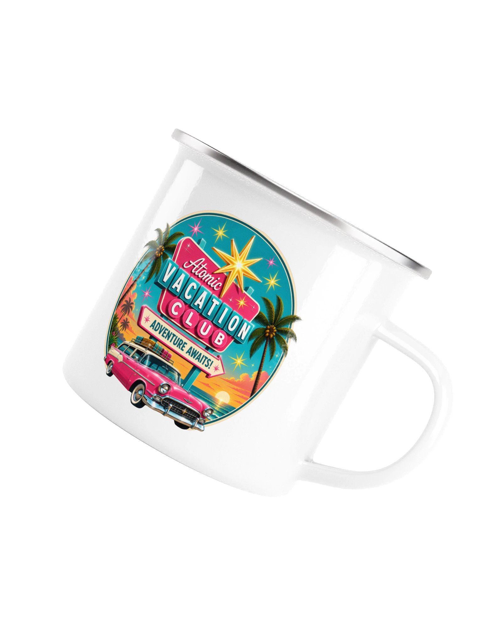 🖐 Atomic Vacation Club Retro Enamel Camp Mug | Left-Handed Edition product image (5)