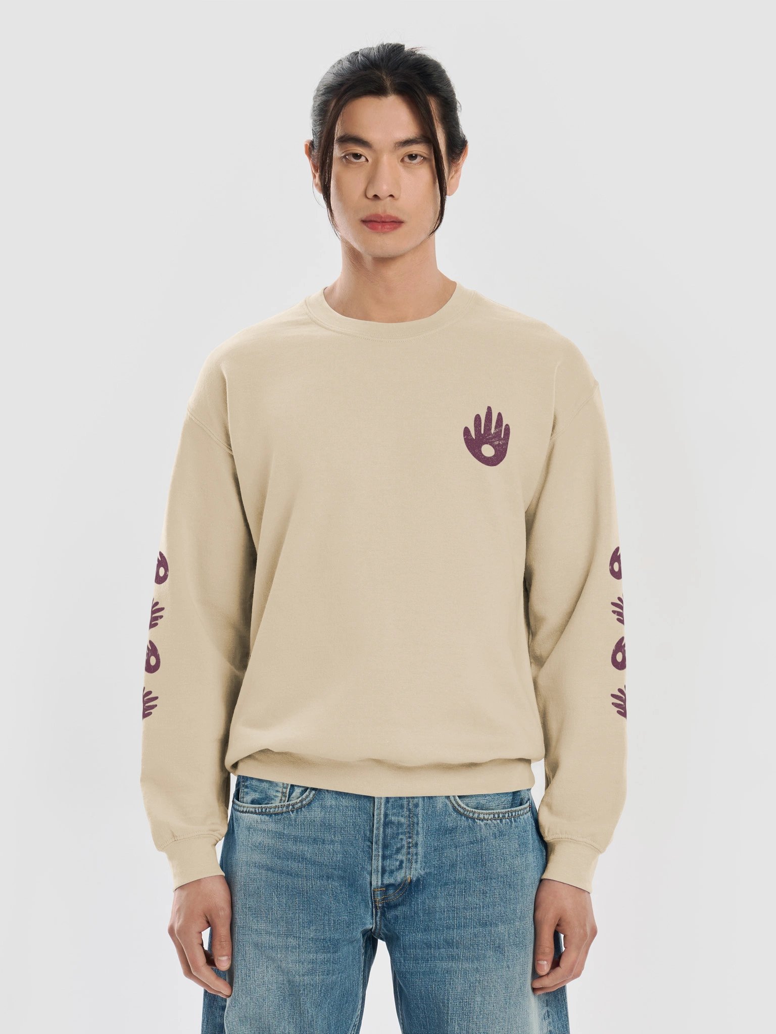 pichwai surabhi cow sweatshirt - maroon artwork product image (13)