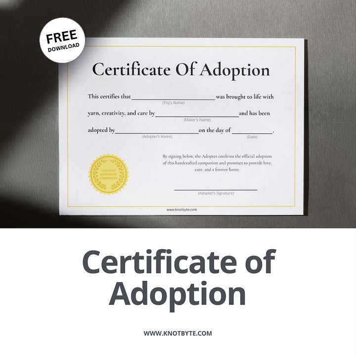 Certificate Of Adoption PDF product image (1)