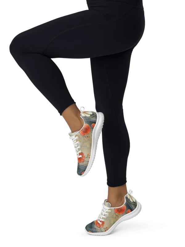 Traditional Japanese Floral Athletic Shoes - Plum Blossom Wave Aesthetic Sneakers product image (5)