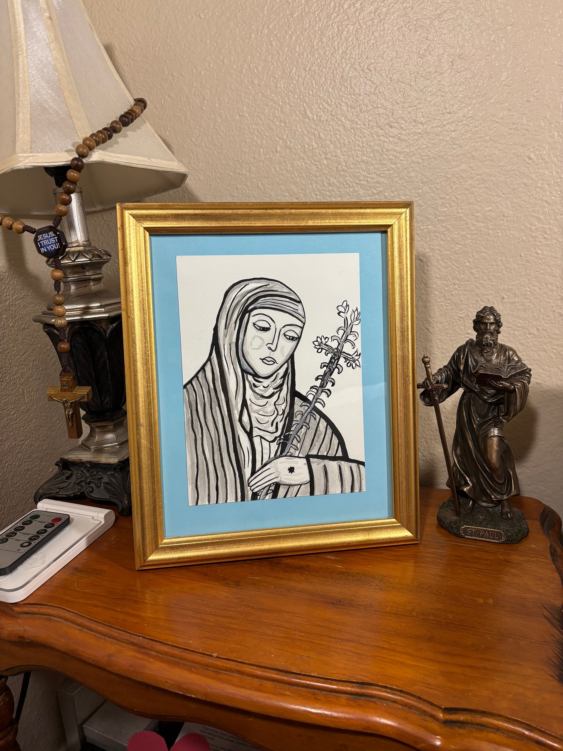 St. Catherine of Siena Framed Ink Drawing product image (2)