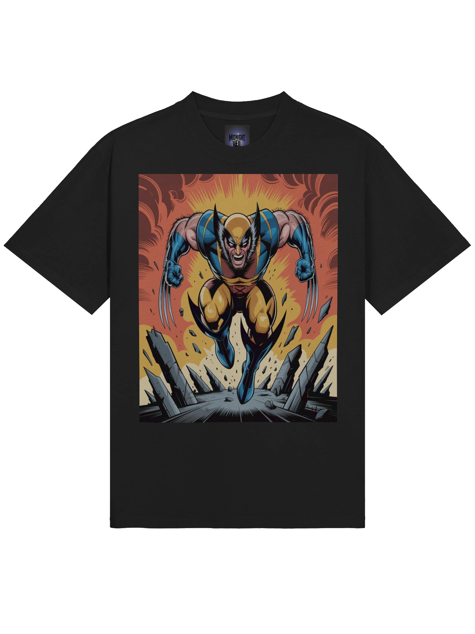 Inferno Claws: Wolverine Faded Berserker Oversized T-Shirt product image (5)