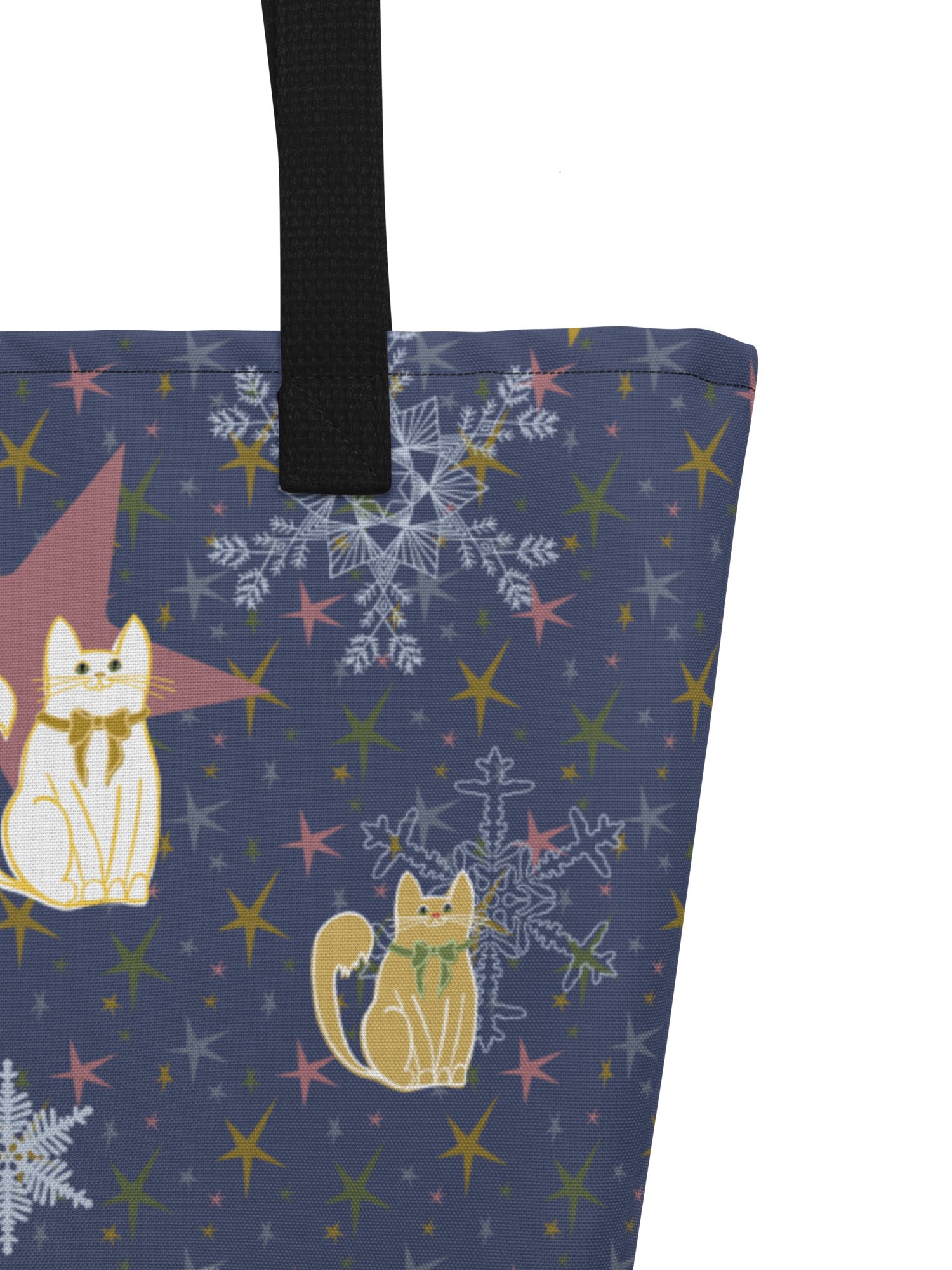 Christmas Star Kitties Large Tote Bag product image (5)