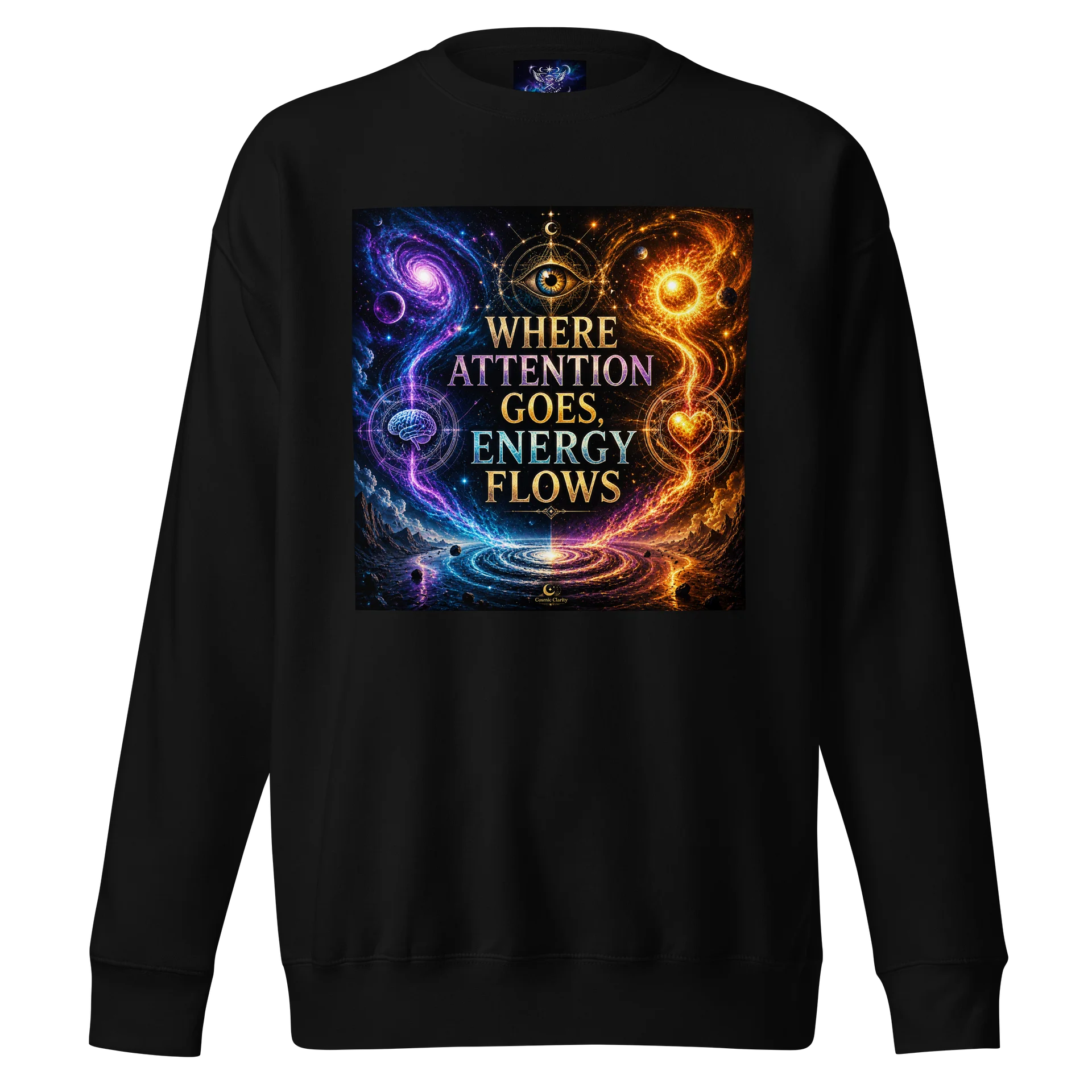 Where Attention Goes Energy Flows Unisex Long Sleeve Cotton Shirt product image (1)