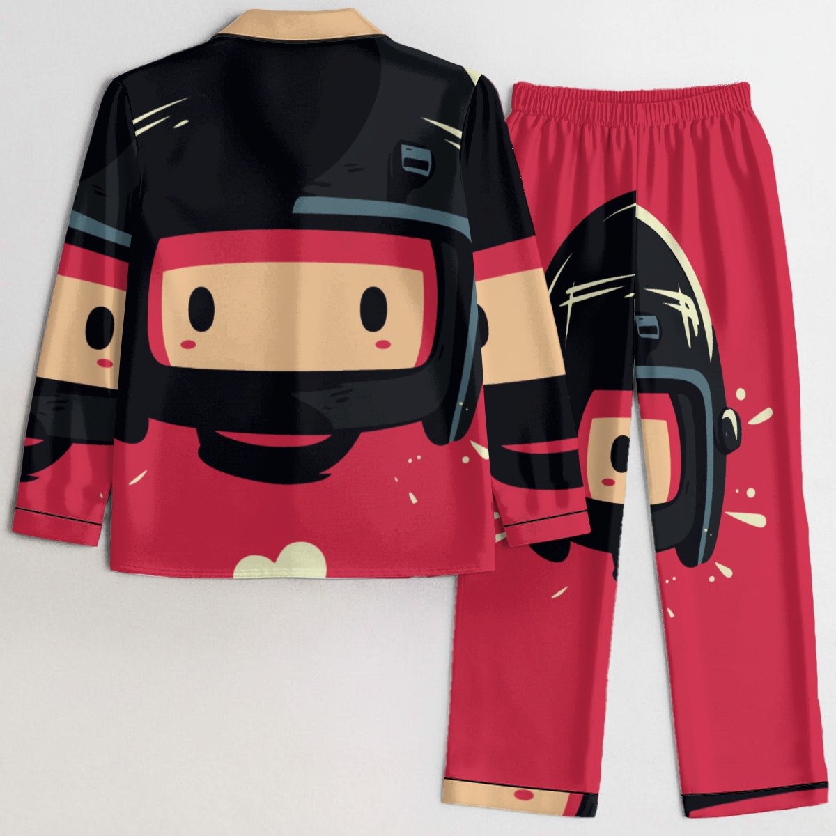Kawaii Ninja Print Satin Pajama Set product image (2)