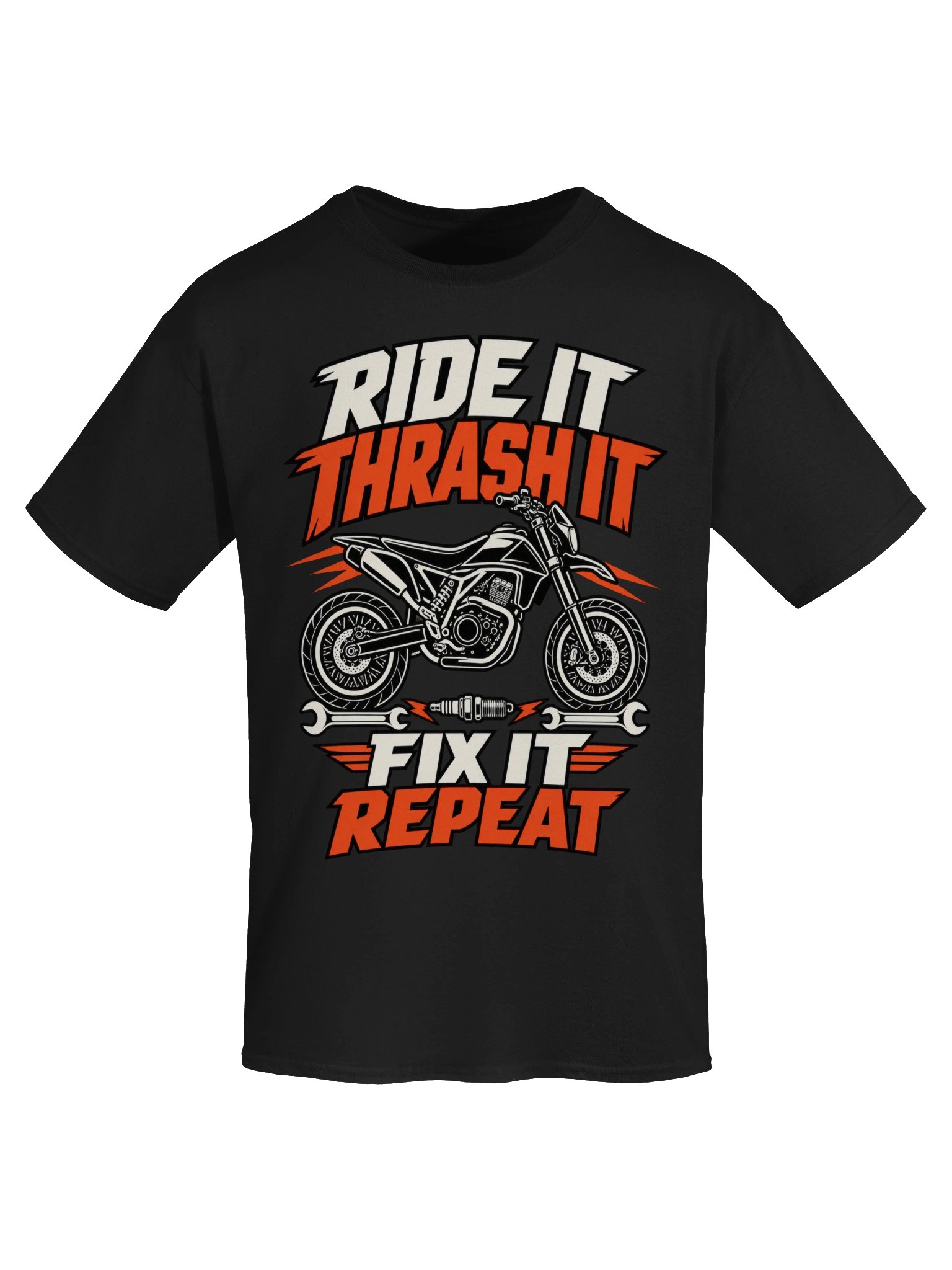 Ride It Thrash It Fix It Repeat Supermoto Motorcycle T-Shirt product image (5)