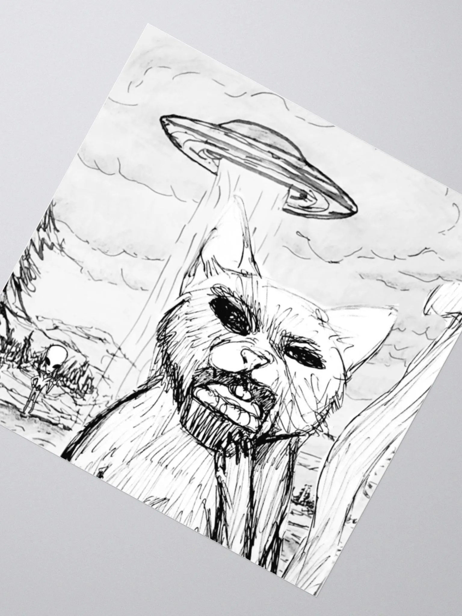 Close Encounter with Mad Cupcake Cat Sticker product image (2)