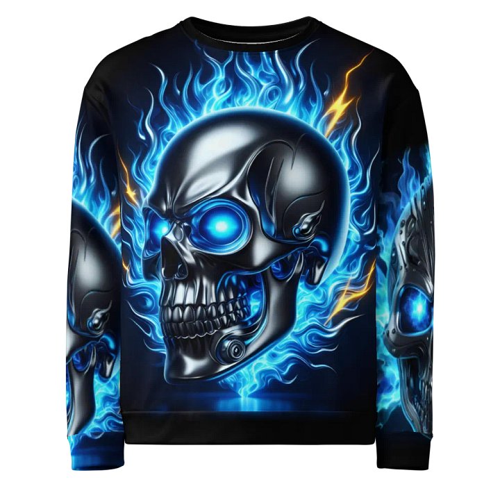 Silver Skull and Flames - Unisex Sweatshirt #19 product image (1)