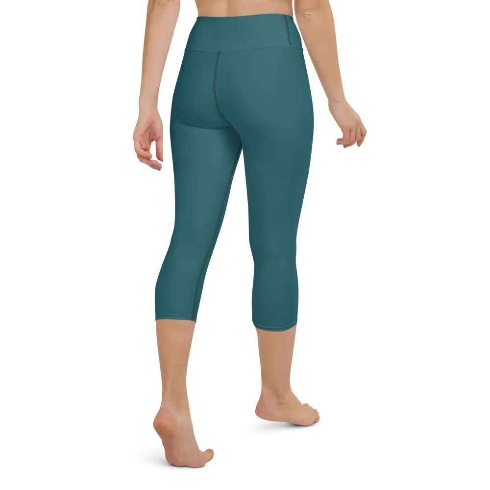Teal High-Waist Capri Leggings product image (2)