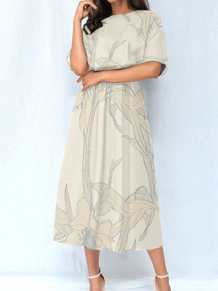 Elegant Flora Print Maxi Dress product image (1)