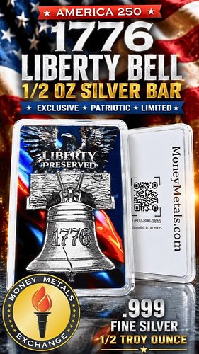 1776 Liberty Bell Silver Bar 🇺🇸 America 250 Exclusive

Celebrate America's 250th anniversary (4th of July - Independence Day)...