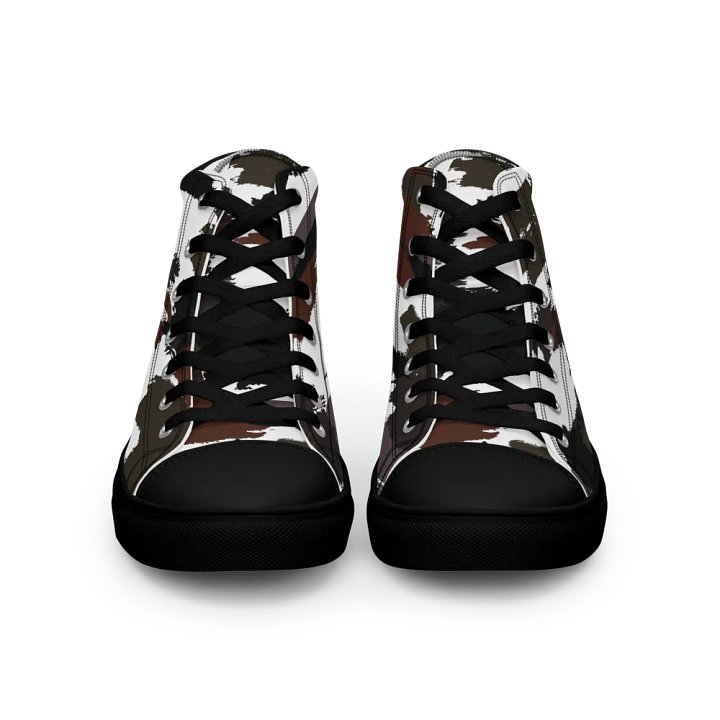 Men's Brown/White Brushstokes High Top Canvas Shoes product image (1)