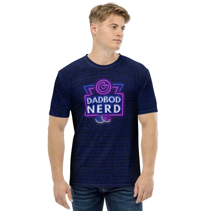 DBN Neon Sign on Blue Bricks - All-Over T-Shirt | #MadeByMELO product image (2)