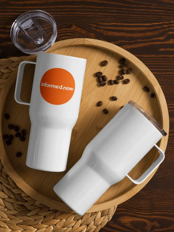informed.now Travel Mug with Handle (Orange) product image (2)