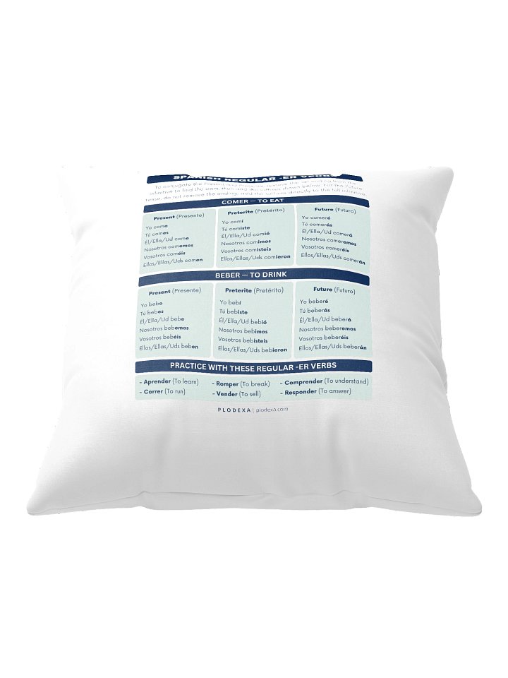 Spanish Regular -ER Verbs Conjugation Pillow product image (2)