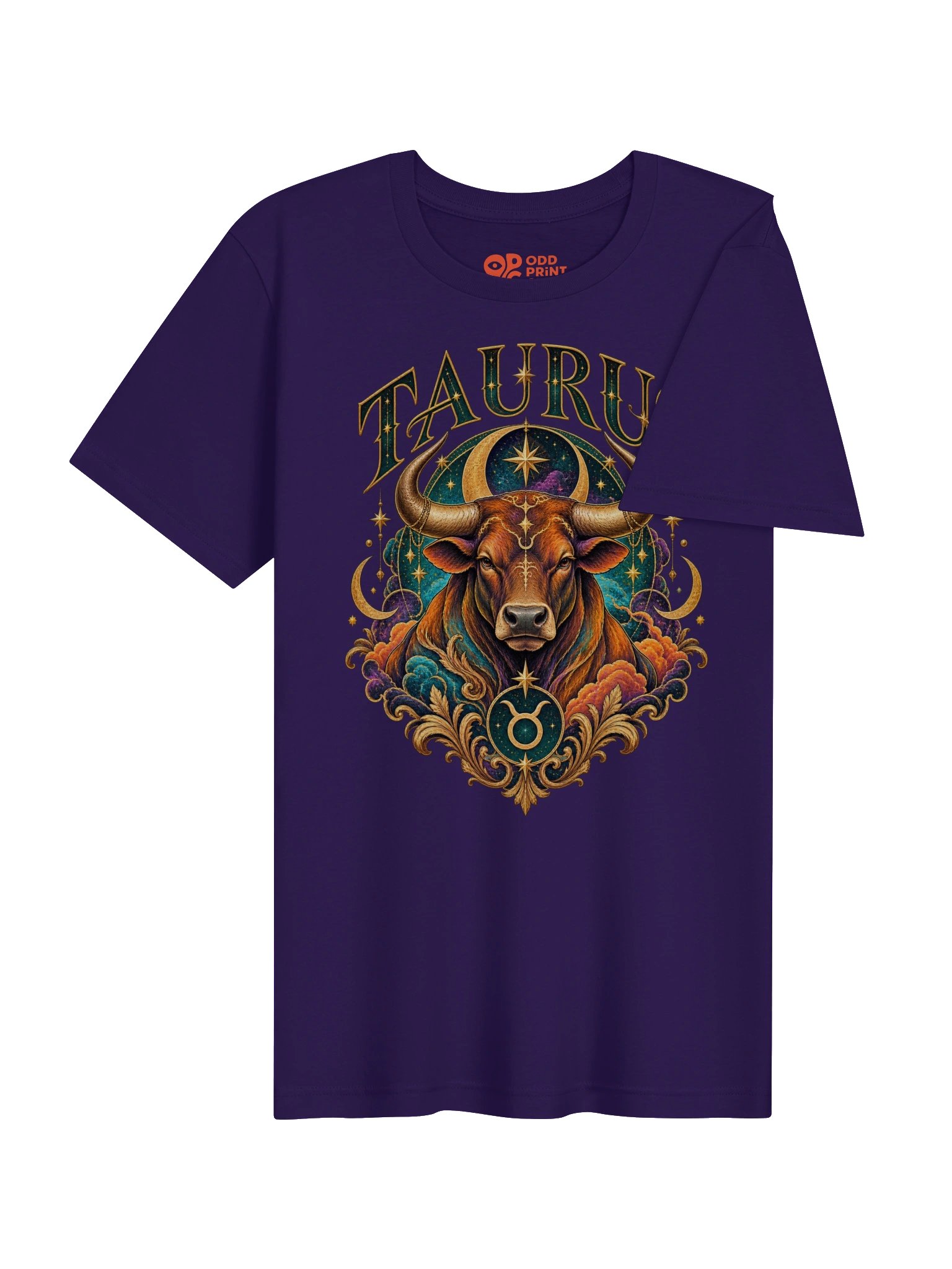 Taurus Zodiac T-Shirt With Ornate Celestial Bull Art product image (6)