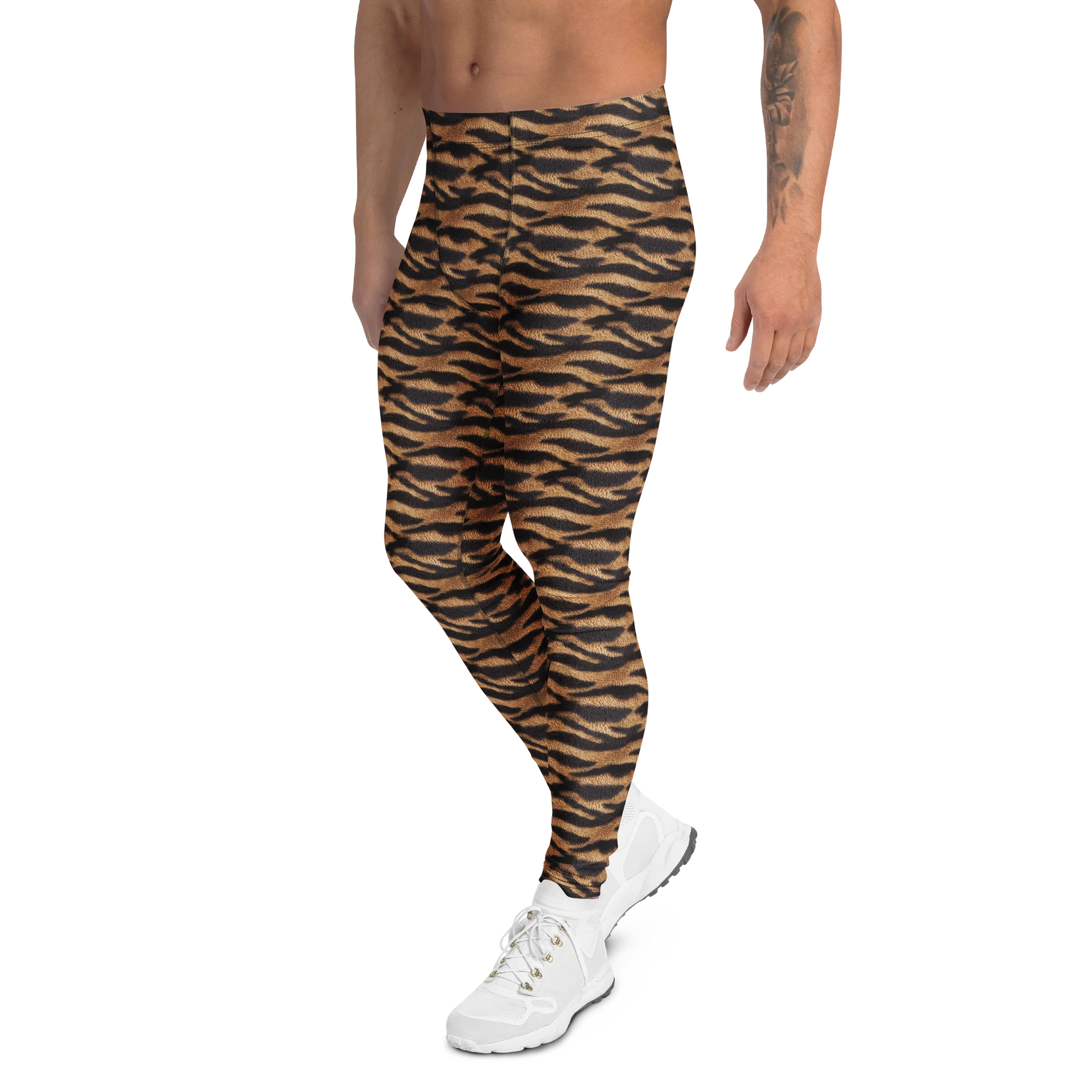Trendy Bold Brown Leopard Print Men's Leggings product image (4)