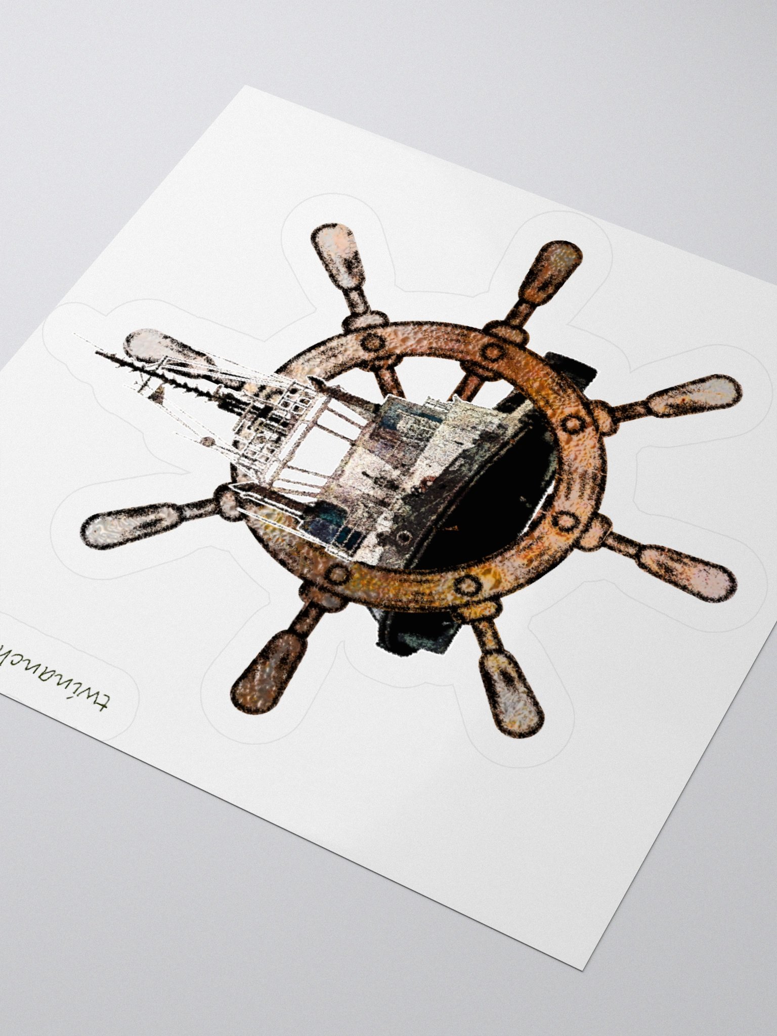 Ship Wheel & Tug Chief Kiss Cut Stickers product image (9)