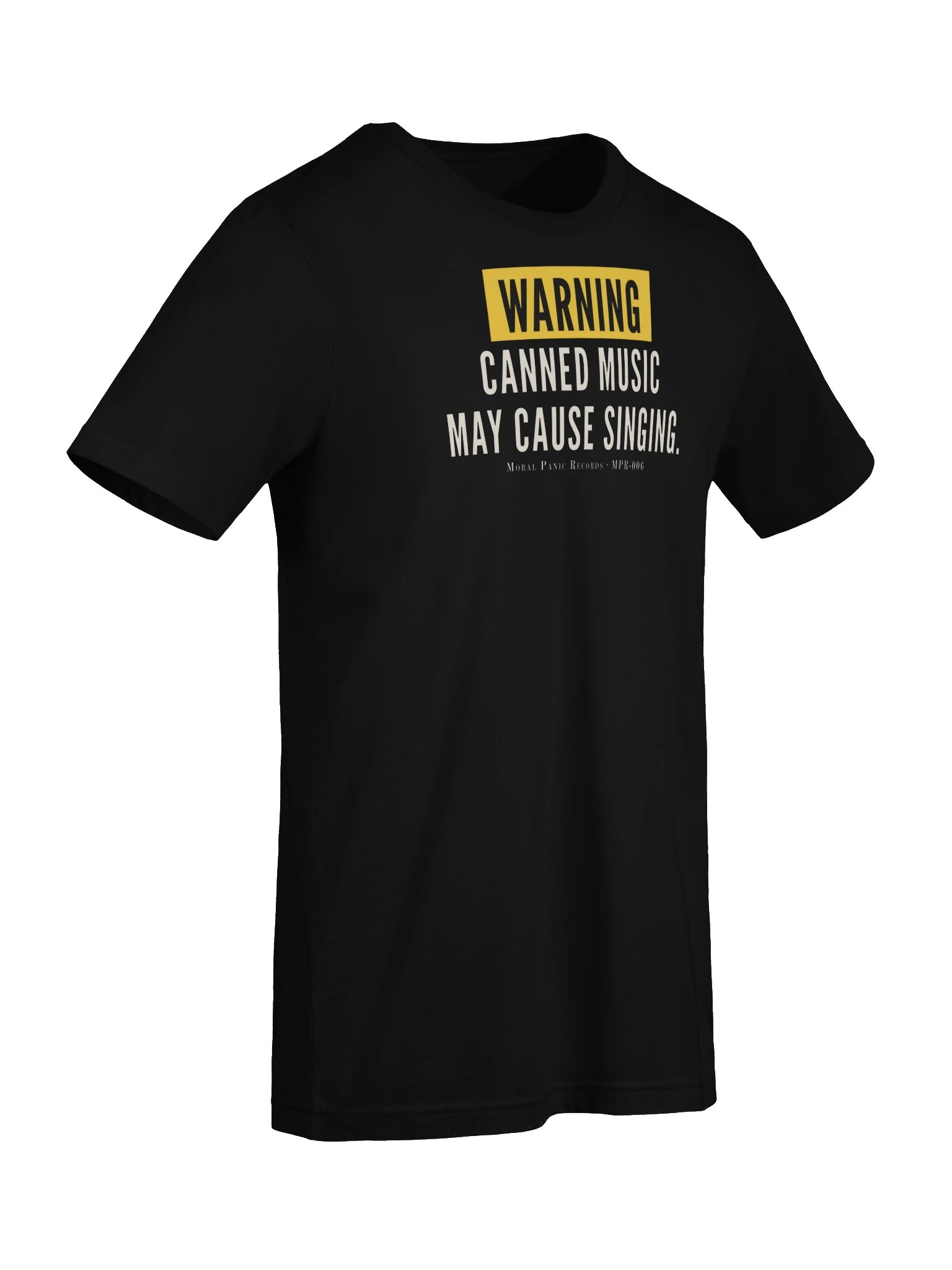 Canned Music Warning Tee (dark colours) product image (19)