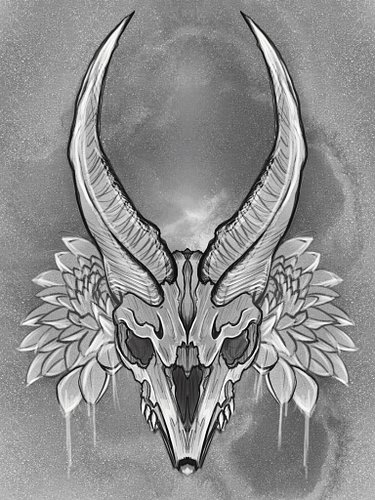 References Wednesday Skull and Flowers
