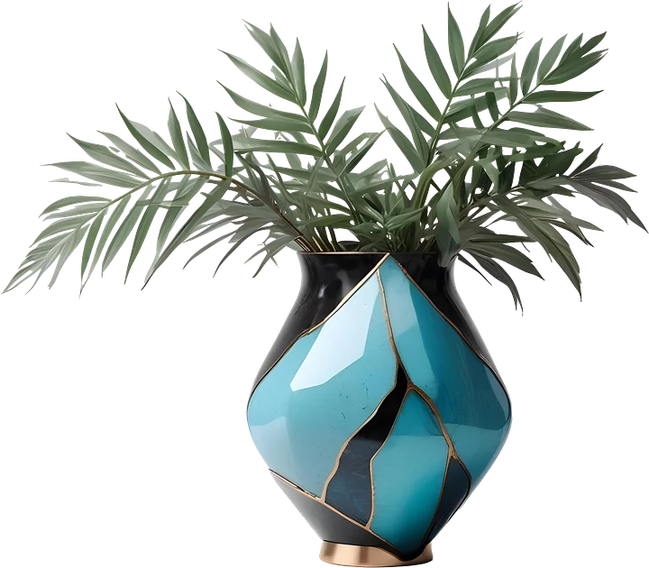 Lagoon Reverie – Vase Coastal Luxe Spa Decor PNG product image (1)