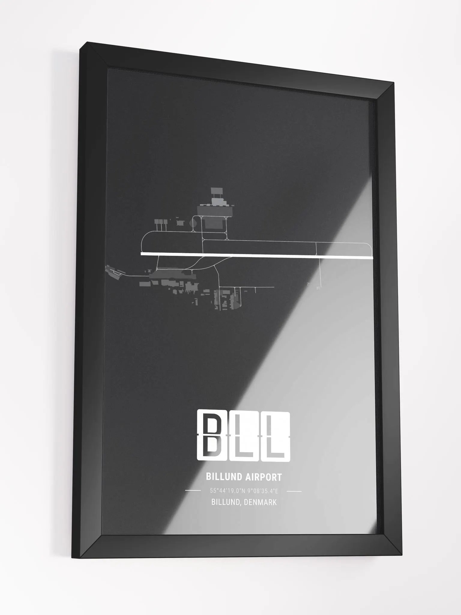 Framed Airport BLL Premium Map On Matt Paper product image (3)