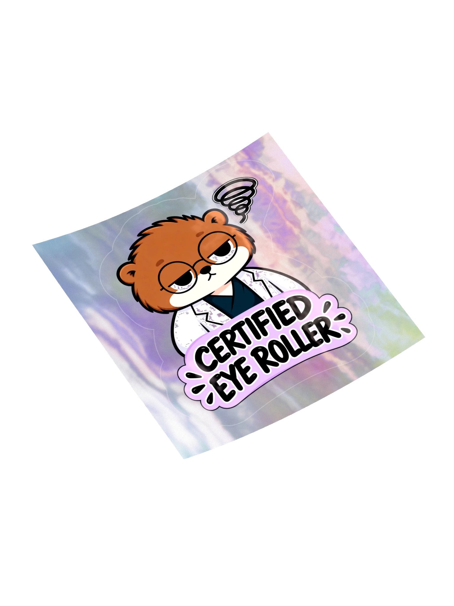 Sleepy Optometrist Certified Eye Roller Holographic Sticker Sheet product image (4)