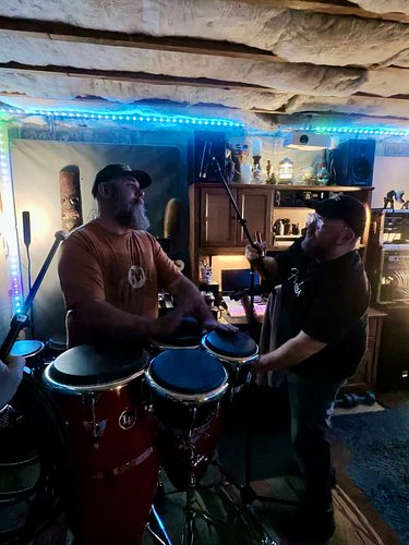 Tracking session with percussion 🪘today, and I got a new hat! 🎩 #homerecording #percusion #recordingsession