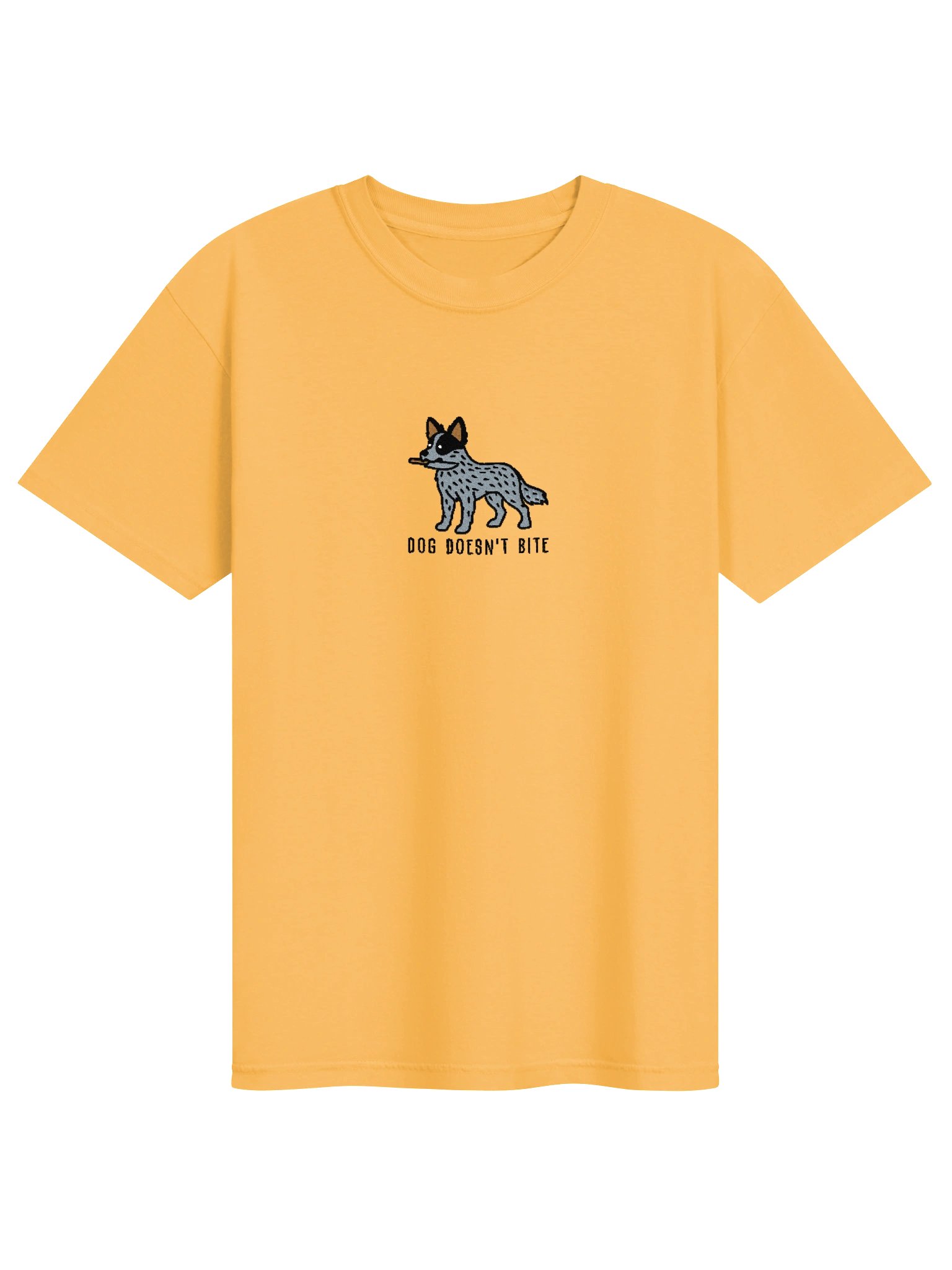 Dog Doesn't Bite Funny Chibi-Style Embroidered T-Shirt for Australian Cattle Dog(Blue Heeler 2) Owners product image (55)