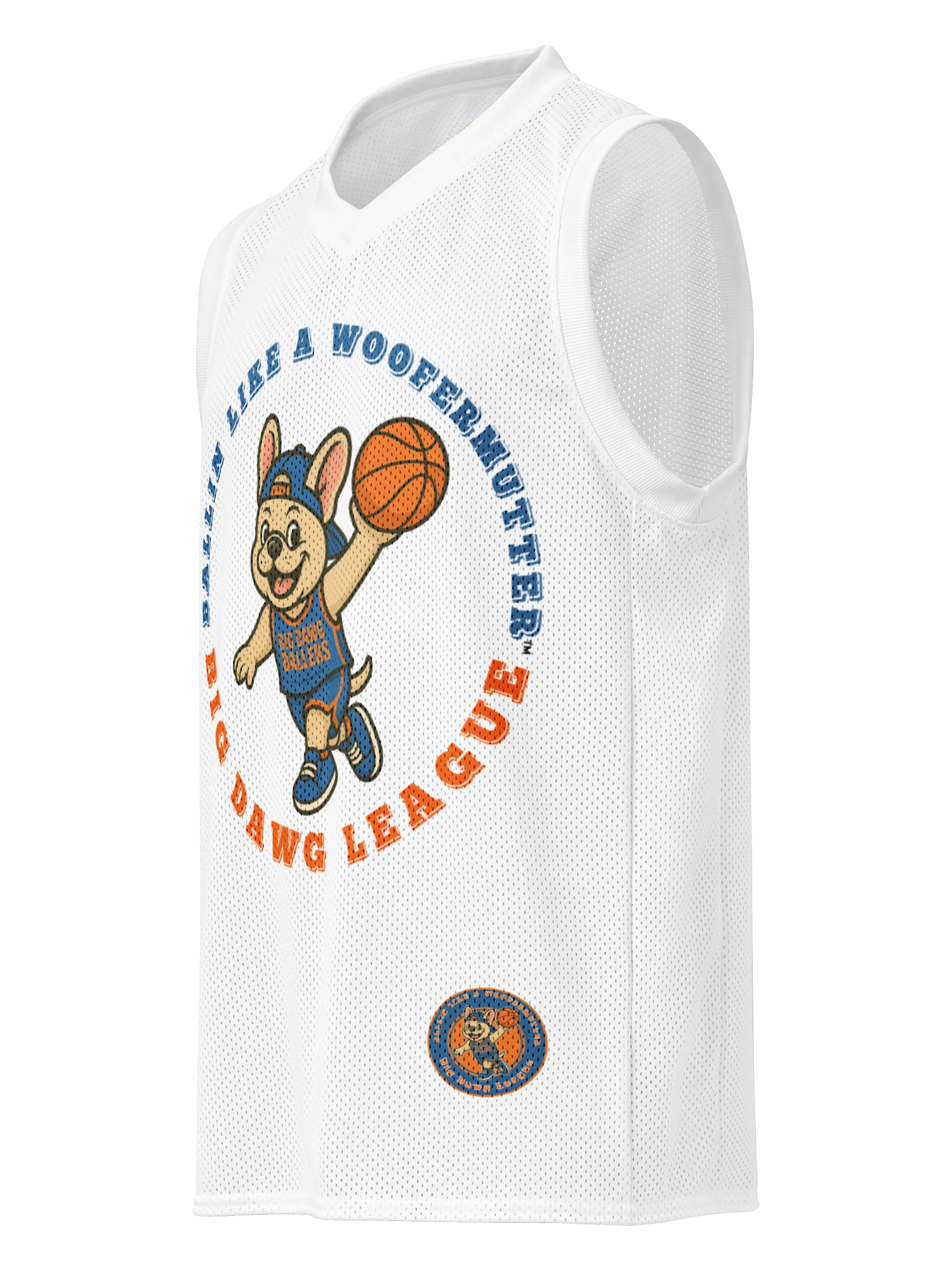 Beige French Bulldog Ballin Like A WooferMutter™ Premium Basketball Jersey product image (2)