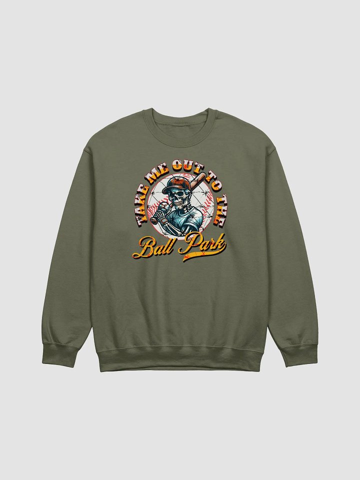 Take Me Out To The Ball Park Baseball Skeleton Crewneck Sweatshirt product image (1)