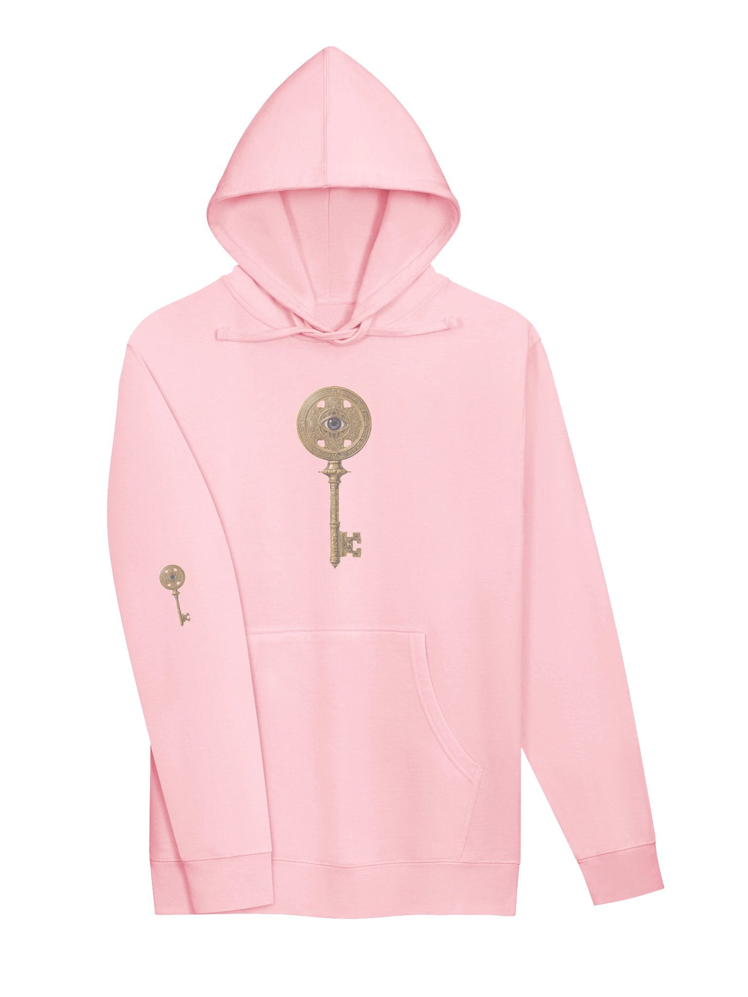 The Gatekeeper’s Key – Light Pink Direction Edition (Front + Right Sleeve Print) | Unisex Midweight Hoodie product image (3)