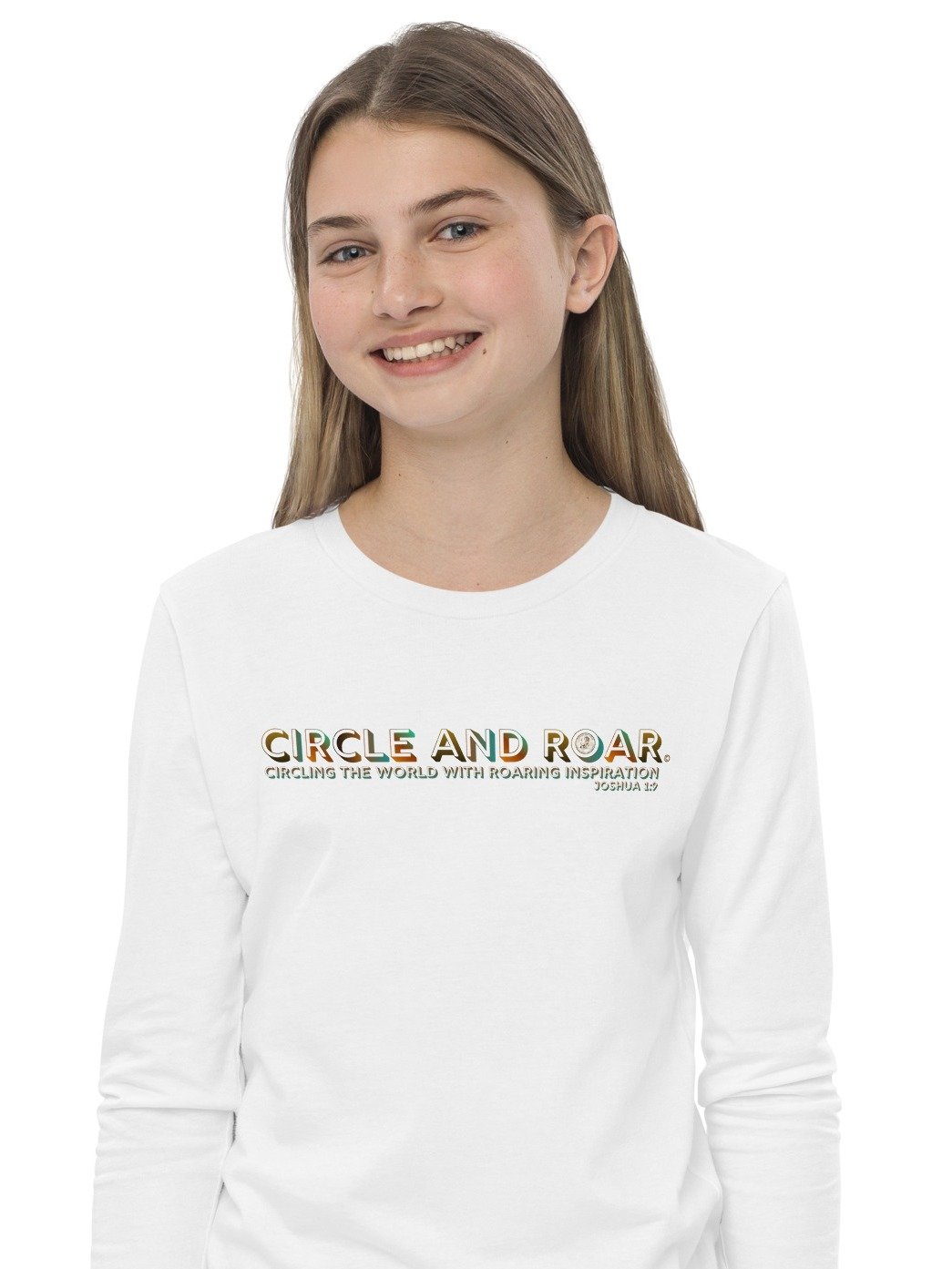 "Circle and Roar" Joshua 1:9 Gradient Text Long-Sleeve T-Shirt product image (12)