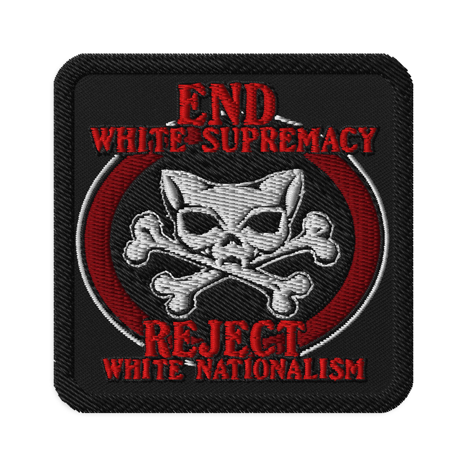 White Kat Skull Political Patch product image (1)