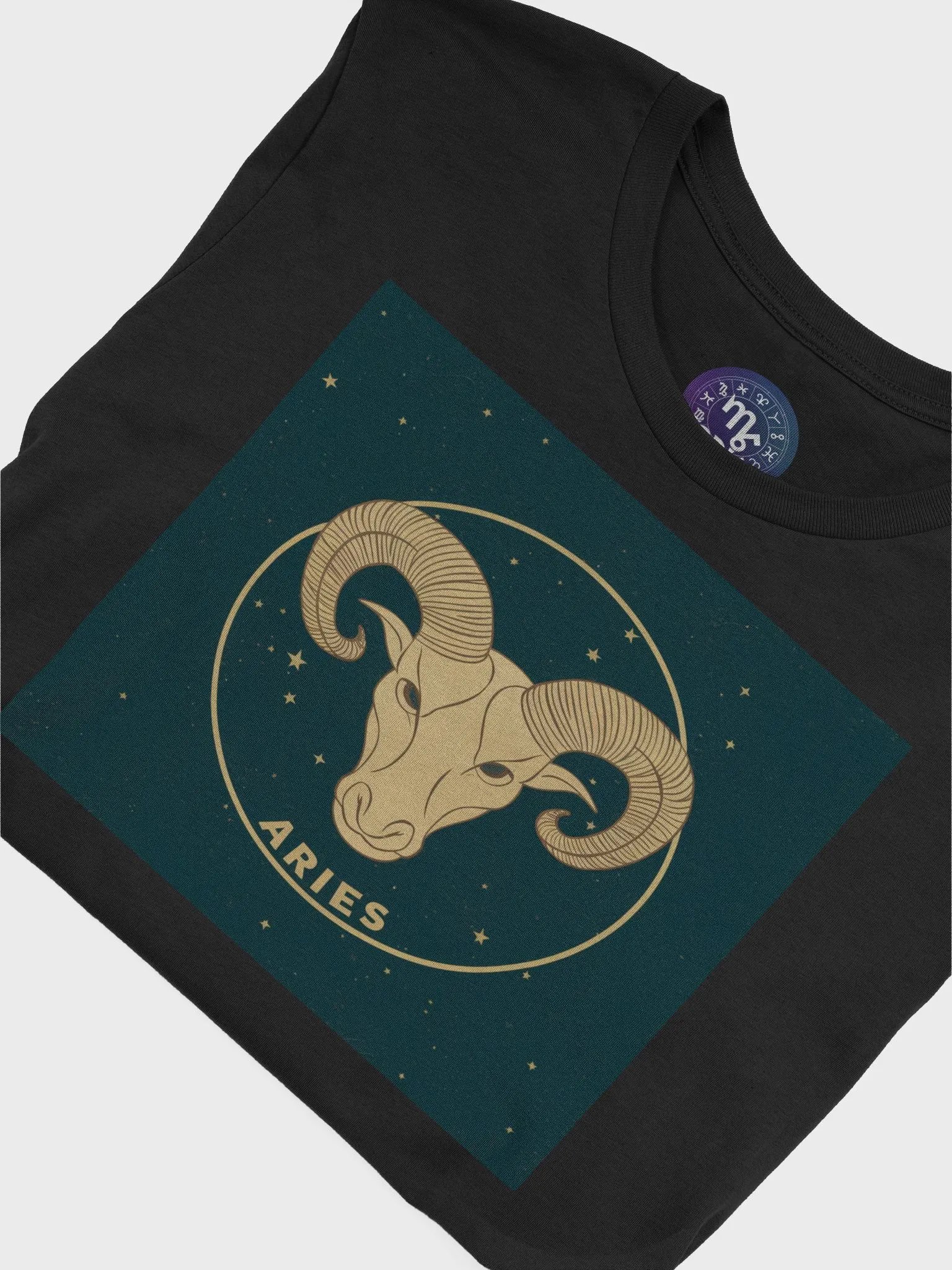 Exclusive Unisex Aries Zodiac T-Shirt - Cosmic Ram with Starry Celestial Design product image (7)