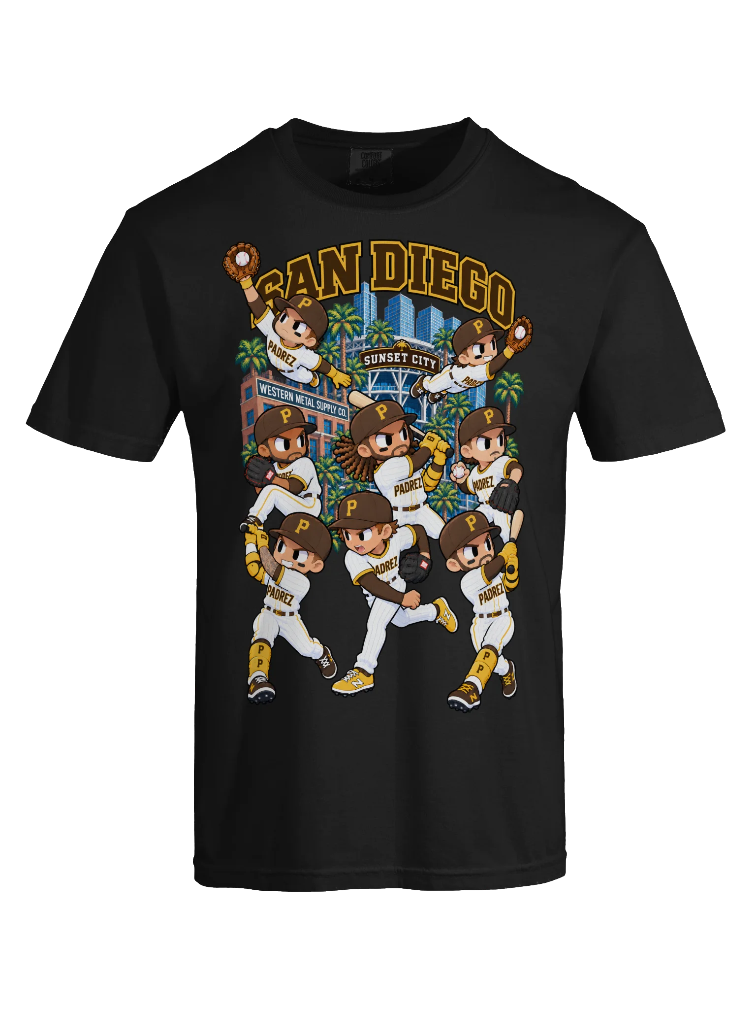 San Diego Baseball Animated Player T-Shirt product image (26)