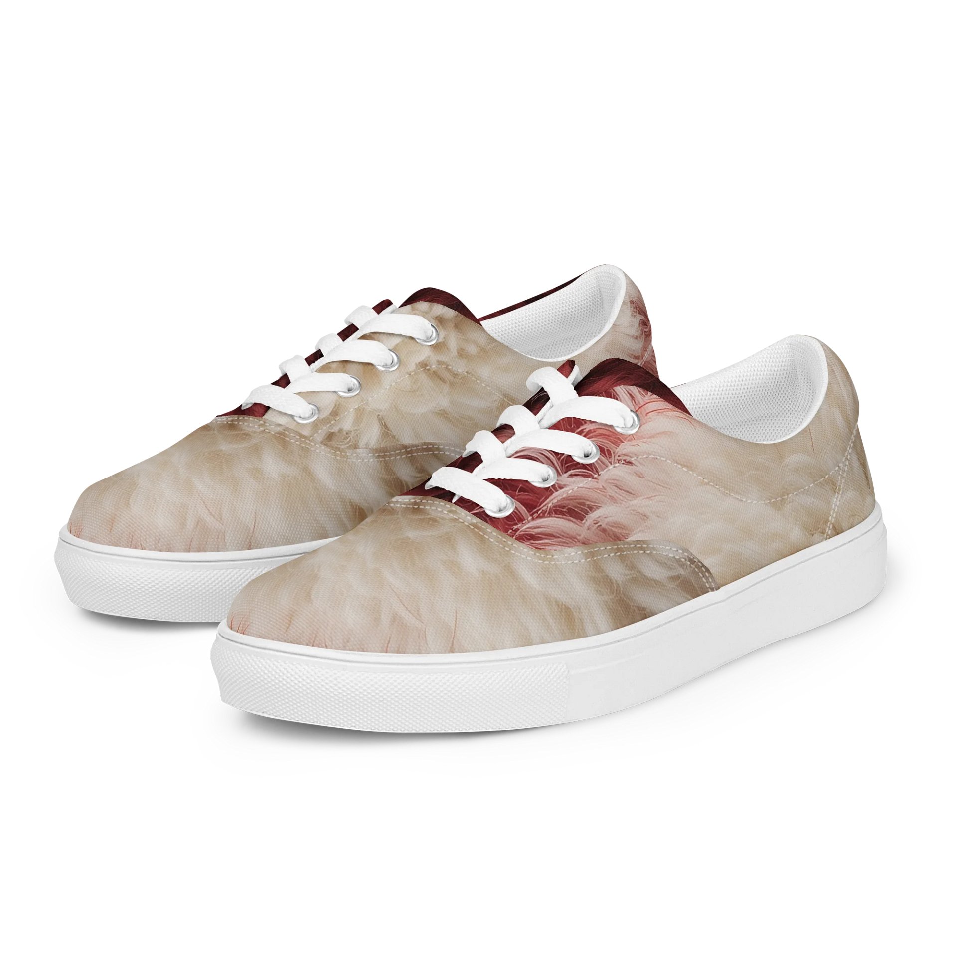 Crimson Fluff Lace-Up Canvas Shoes product image (2)