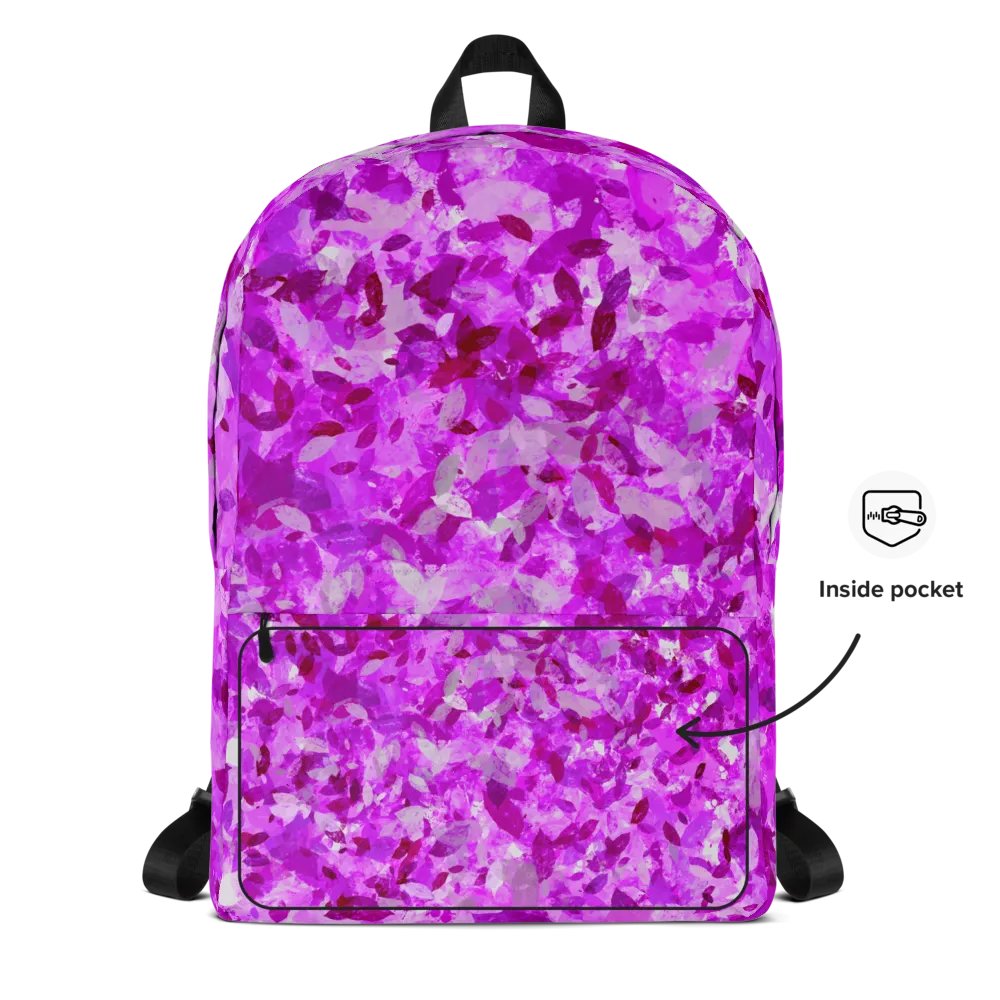 Pink leaves All over print Backpack product image (11)