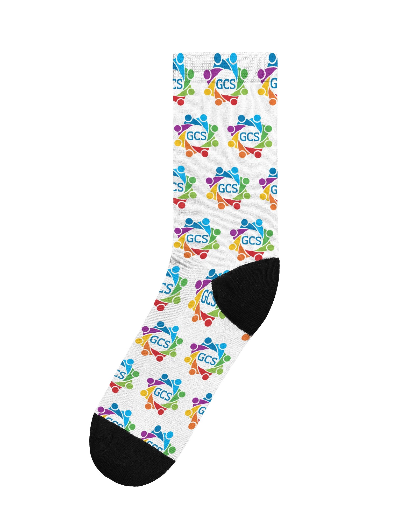 GCS Logo Pattern Crew Socks - White product image (1)